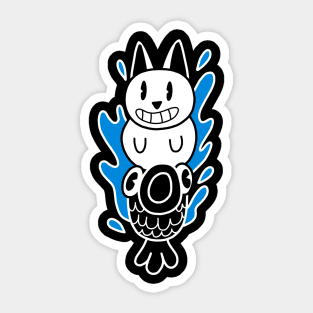 Cat Fish Splash Sticker